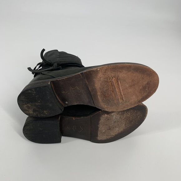 Free People Cambridge Wrap Leather Ankle Boots 37 6.5 Womens Black Low Booties - Picture 6 of 9